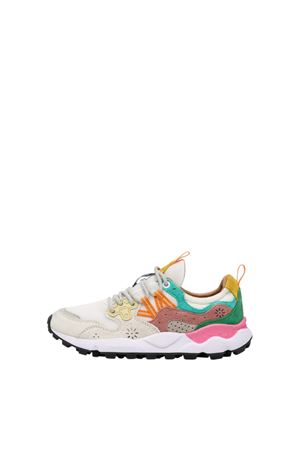 Sneakers in suede e tessuto Bianco, Fuchsia 2017817421N11 FLOWER MOUNTAIN | Sneaker | 2017817421N11